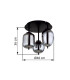 Blacky Globe Ceiling Light Matt Black Smoke Glass Shade 3x E14-5