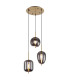 Blacky I Cluster Pendant Ceiling Light Brass-Coloured Glass Shade 3x E14-1