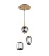 Blacky I Cluster Pendant Ceiling Light Brass-Coloured Glass Shade 3x E14-2