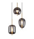 Blacky I Cluster Pendant Ceiling Light Brass-Coloured Glass Shade 3x E14-3