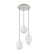 Blacky I Cluster Pendant Ceiling Light Nickel Matt Opal Glass Shade 3x E14-2