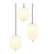 Blacky I Cluster Pendant Ceiling Light Nickel Matt Opal Glass Shade 3x E14-3