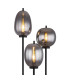 Blacky Multi Arm Floor Lamp Matt Black Smoke Glass Shade 3x E14-3