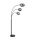 Blacky Arc Multi Arm Floor Lamp Matt Black Smoke Glass Shade 3x E14-2