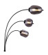 Blacky Arc Multi Arm Floor Lamp Matt Black Smoke Glass Shade 3x E14-3
