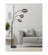 Blacky Arc Multi Arm Floor Lamp Matt Black Smoke Glass Shade 3x E14-5