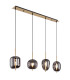 Blacky I Bar Pendant Ceiling Light Brass-Coloured Glass Shade 4x E14-1