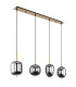 Blacky I Bar Pendant Ceiling Light Brass-Coloured Glass Shade 4x E14-2