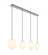 Blacky I Bar Pendant Ceiling Light Nickel Matt Opal Glass Shade 4x E14-1
