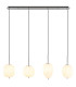Blacky I Bar Pendant Ceiling Light Nickel Matt Opal Glass Shade 4x E14-3
