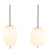 Blacky I Bar Pendant Ceiling Light Nickel Matt Opal Glass Shade 4x E14-4