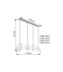 Blacky I Bar Pendant Ceiling Light Nickel Matt Opal Glass Shade 4x E14-7