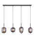 Blacky Bar Pendant Ceiling Light Black Glass Shade 4x E14-3