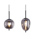 Blacky Bar Pendant Ceiling Light Black Glass Shade 4x E14-4
