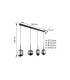 Blacky Bar Pendant Ceiling Light Black Glass Shade 4x E14-5