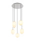 Blacky I Cluster Pendant Ceiling Light Nickel Matt Opal Glass Shade 5x E14-1