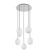 Blacky I Cluster Pendant Ceiling Light Nickel Matt Opal Glass Shade 5x E14-2