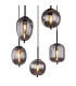 Blacky Cluster Pendant Ceiling Light Matt Black Smoke Glass Shade 5x E14-3