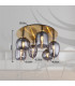 Blacky I Globe Ceiling Light Brass-Coloured Matt Smoke Glass Shade 6x E14-6