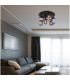 Blacky Globe Ceiling Light Matt Black Smoke Glass Shade 6x E14-4