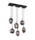 Blacky Cluster Pendant Ceiling Light Matt Black Smoke Glass Shade 6x E14-1