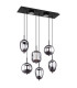 Blacky Cluster Pendant Ceiling Light Matt Black Smoke Glass Shade 6x E14-2