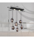 Blacky Cluster Pendant Ceiling Light Matt Black Smoke Glass Shade 6x E14-9