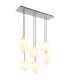 Blacky I Cluster Pendant Ceiling Light Nickel Matt Opal Glass Shade 6x E14-1
