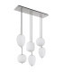 Blacky I Cluster Pendant Ceiling Light Nickel Matt Opal Glass Shade 6x E14-2