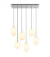 Blacky I Cluster Pendant Ceiling Light Nickel Matt Opal Glass Shade 6x E14-3