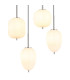 Blacky I Cluster Pendant Ceiling Light Nickel Matt Opal Glass Shade 6x E14-4