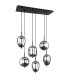 Blacky Cluster Pendant Ceiling Light Black Smoke Glass Shade 6x E14-2