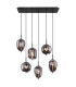 Blacky Cluster Pendant Ceiling Light Black Smoke Glass Shade 6x E14-3