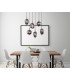 Blacky Cluster Pendant Ceiling Light Black Smoke Glass Shade 6x E14-5