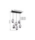 Blacky Cluster Pendant Ceiling Light Black Smoke Glass Shade 6x E14-7