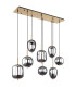 Blacky I Cluster Pendant Ceiling Light Brass-Coloured Glass Shade 8x E14-2