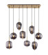 Blacky I Cluster Pendant Ceiling Light Brass-Coloured Glass Shade 8x E14-3