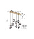 Blacky I Cluster Pendant Ceiling Light Brass-Coloured Glass Shade 8x E14-6