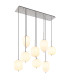 Blacky I Cluster Pendant Ceiling Light Nickel Matt Opal Glass Shade 8x E14-1