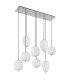 Blacky I Cluster Pendant Ceiling Light Nickel Matt Opal Glass Shade 8x E14-2