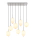 Blacky I Cluster Pendant Ceiling Light Nickel Matt Opal Glass Shade 8x E14-3