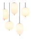 Blacky I Cluster Pendant Ceiling Light Nickel Matt Opal Glass Shade 8x E14-4