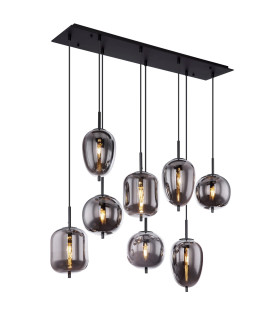 Blacky Cluster Pendant Ceiling Light Black Glass Shade 8x E14-1