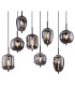 Blacky Cluster Pendant Ceiling Light Black Glass Shade 8x E14-4