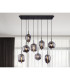Blacky Cluster Pendant Ceiling Light Black Glass Shade 8x E14-6