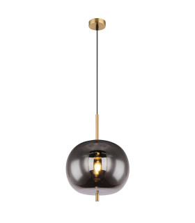 Blacky I Globe Pendant Ceiling Light Brass-Coloured Glass Shade 1x E27-1