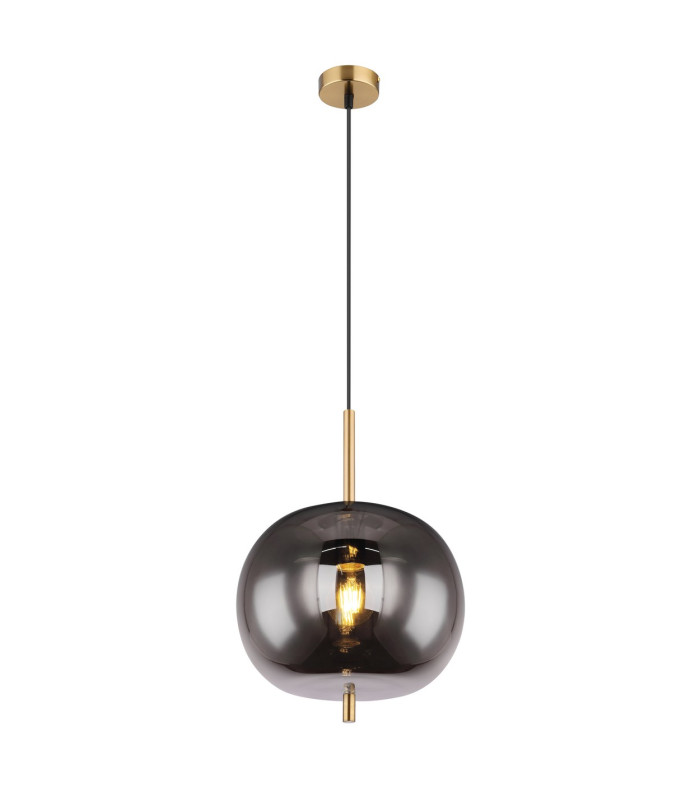 Blacky I Globe Pendant Ceiling Light Brass-Coloured Glass Shade 1x E27-1