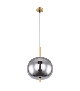 Blacky I Globe Pendant Ceiling Light Brass-Coloured Glass Shade 1x E27-2