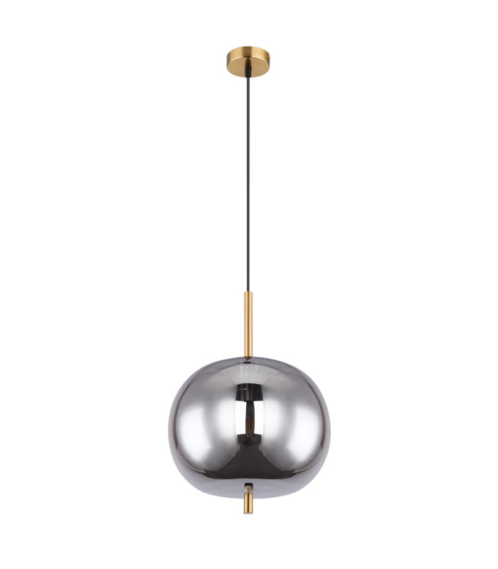Blacky I Globe Pendant Ceiling Light Brass-Coloured Glass Shade 1x E27-2