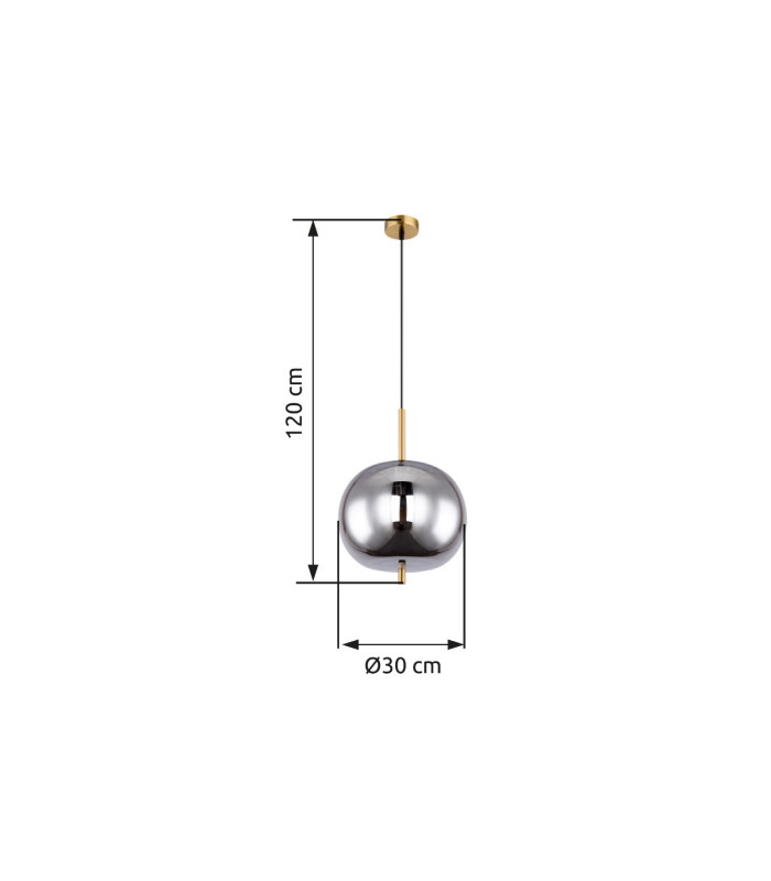 Blacky I Globe Pendant Ceiling Light Brass-Coloured Glass Shade 1x E27-7